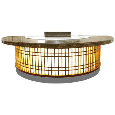 주문 럭셔리 가구와 맞춤 반 원 구리 7 좌석 Teppanyaki Grills online manufacture