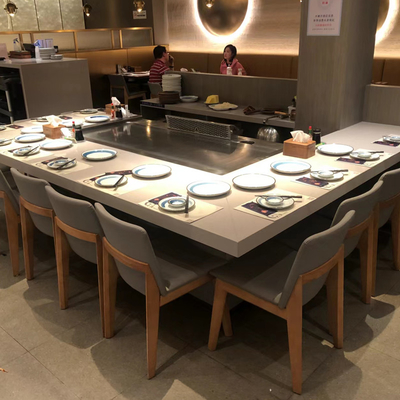 주문 가스 난방과 함께 스테인리스 스틸 304 Teppanyaki Grill 테이블 온라인 제조