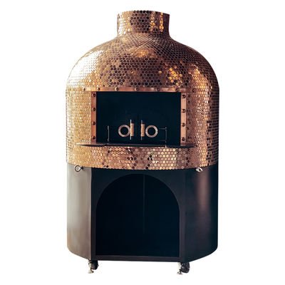 원형 나무 장작 화덕 피자 오븐 (화산 용암석 포함)