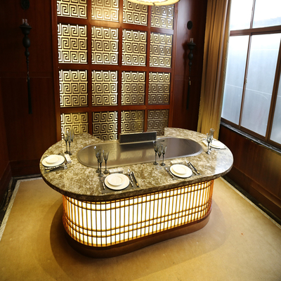 상업용 테판야키 그릴 테이블 2200x860x800mm 8000W 전력