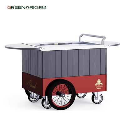 식품급 합금 강철판과 함께 이동 테판야키 그릴 확장 가능한 테이블과 16' 바퀴가있는 8 분 안에 250 ° C까지 열